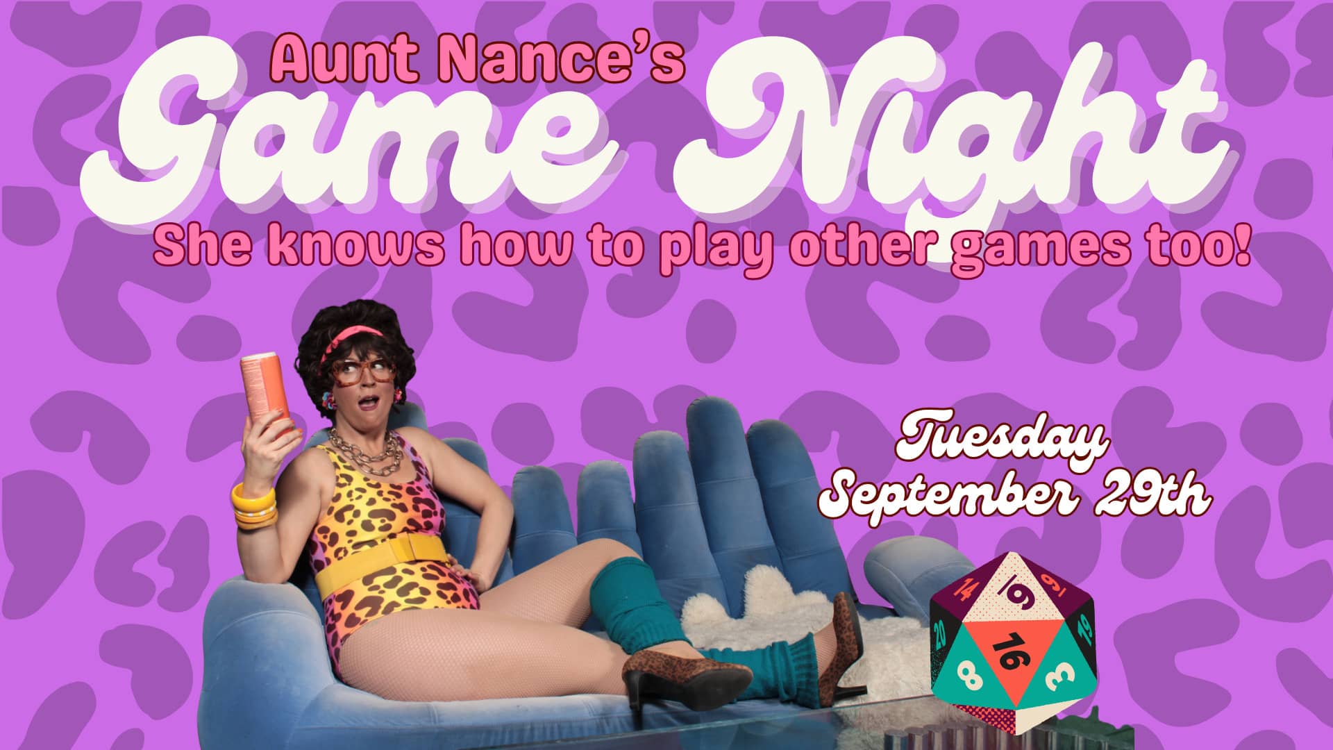 Promotional image for Aunt Nance's Game Night on September 29, 2026, at Carol's Pub