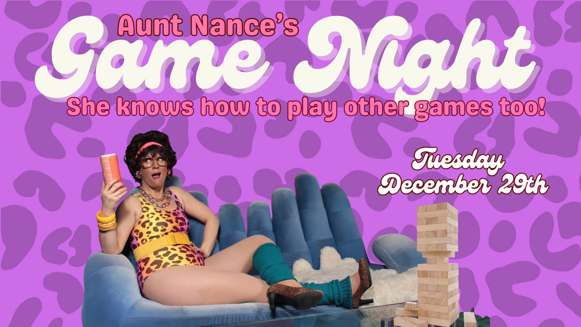 Promotional image for Aunt Nance's Game Night on December 29, 2026, at Carol's Pub
