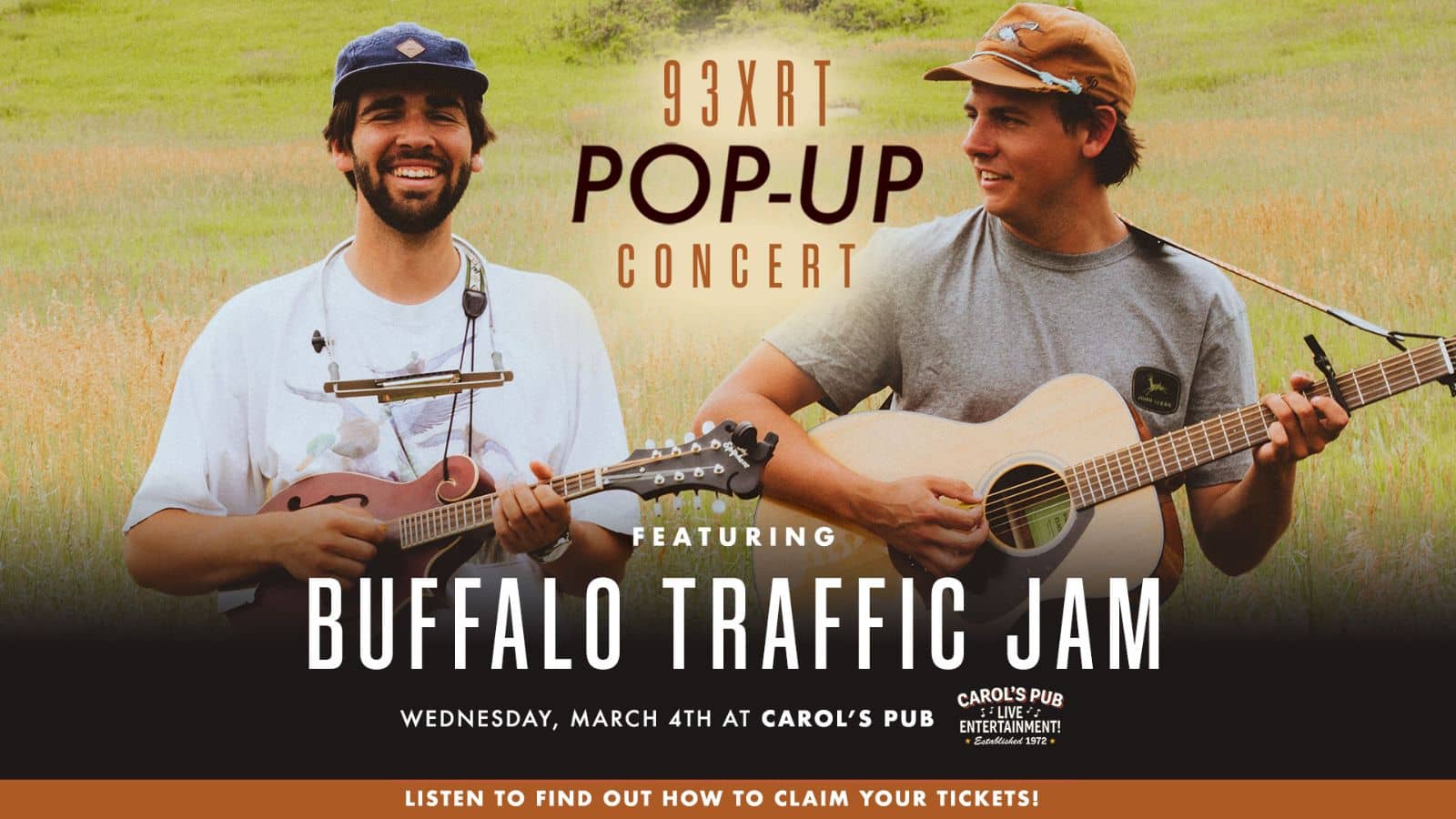 Promotional image for Buffalo Traffic Jam on March 4, 2026, at Carol's Pub.