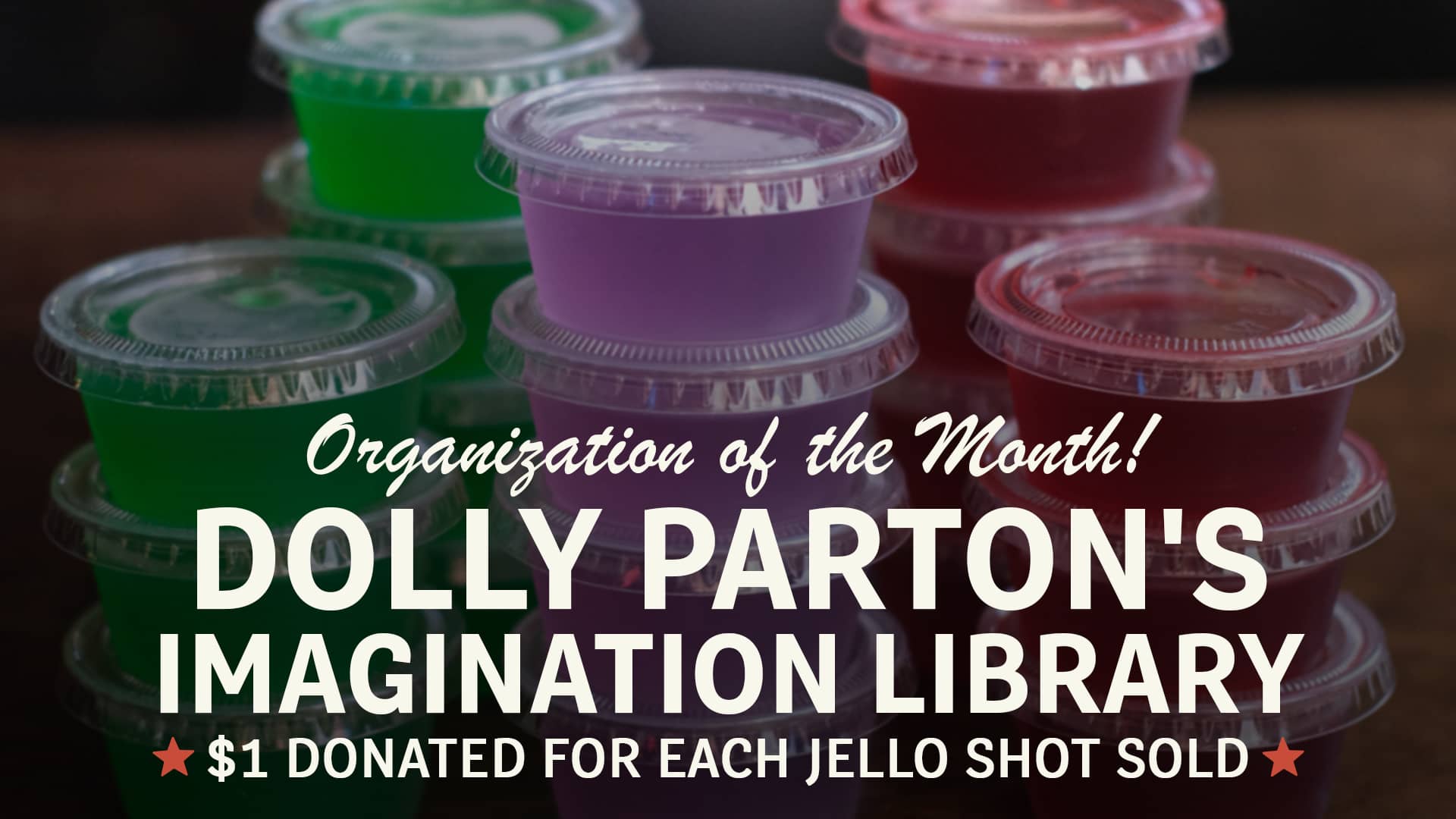 Poster for Dolly Parton's Imagination Library, September's Organization of the Month