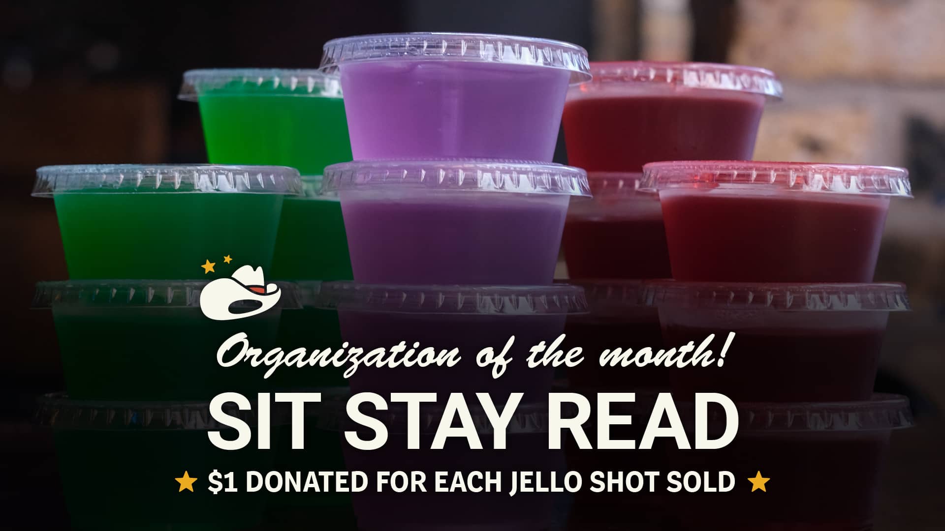 Poster for Sit Stay Read, October's Organization of the Month