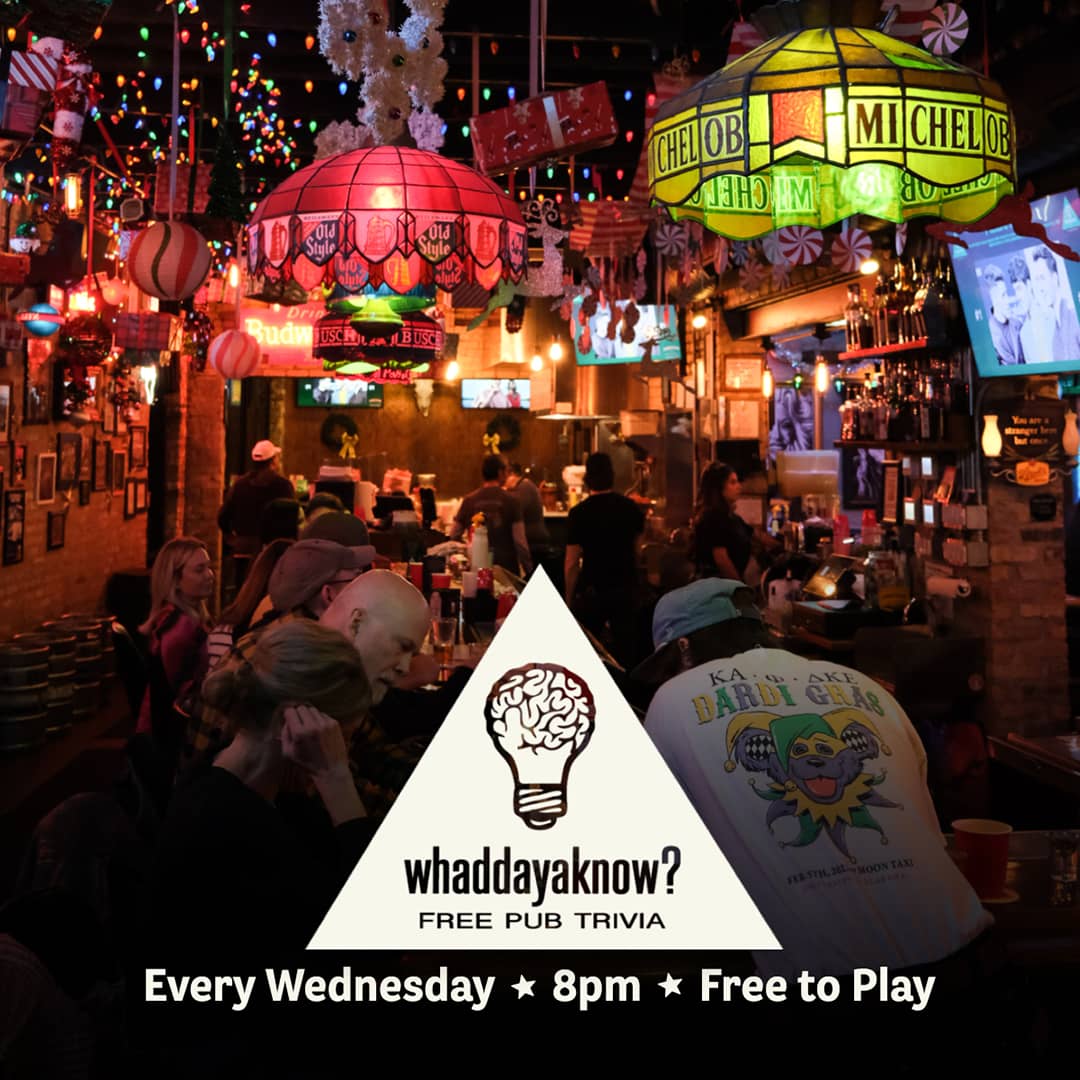 Promotional image for Whaddayaknow? Free Pub Trivia on September 30, 2025 and October 14, 2025 at Carol's Pub