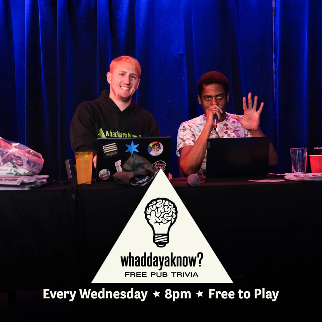 Promotional image for Whaddayaknow? Free Pub Trivia on September 30, 2025 and October 14, 2025 at Carol's Pub